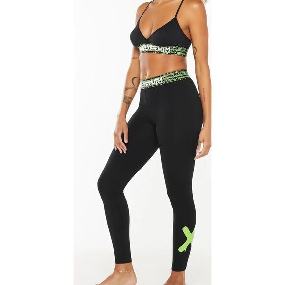Savage X Fenty by Rihanna Forever Savage Legging Black Neon Green Detail XL 1X - Picture 10 of 10